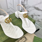 GG MARMONT 25 SANDAL WHITE CALKSKIN